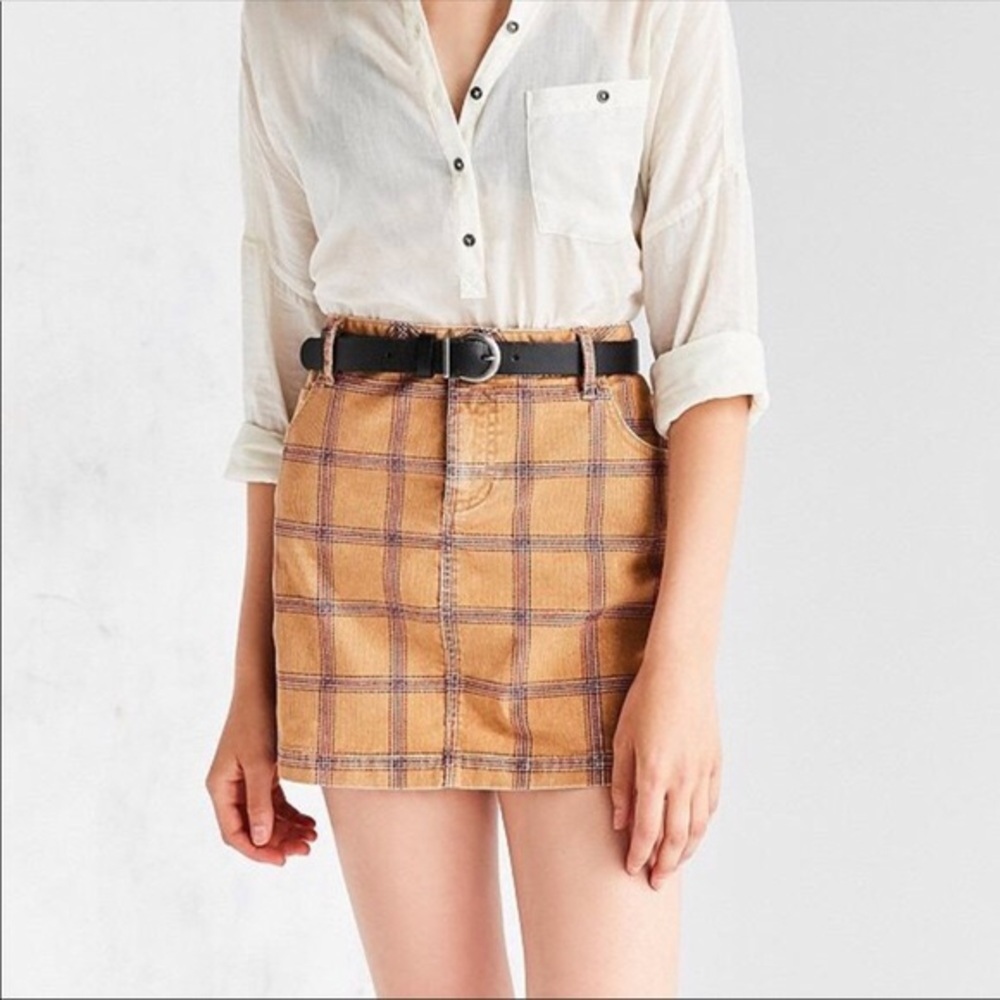 BDG Corduroy Plaid Skirt